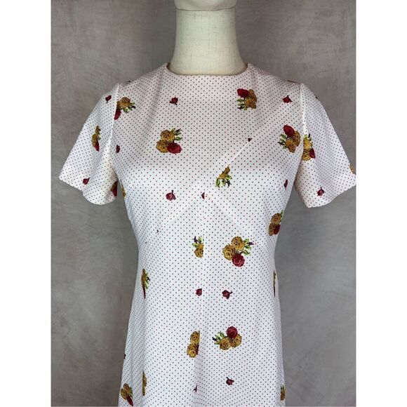 Vintage Mod Midi Dress Roses - Picture 2 of 6
